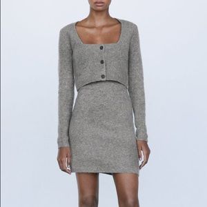 Zara 2 piece crop knit sweater dress